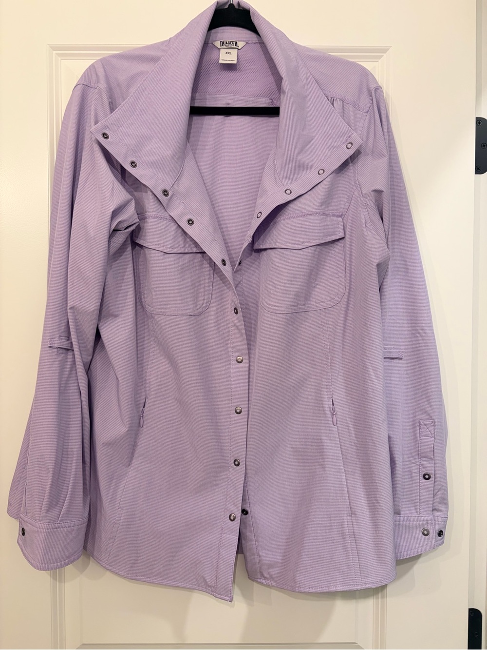 Duluth Trading Co Lilac Sol Survivor Shirt